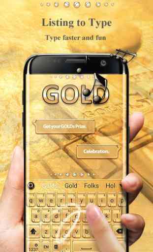Gold Pro GO Keyboard Theme 3
