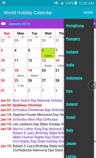 Holiday Calendar Free 2