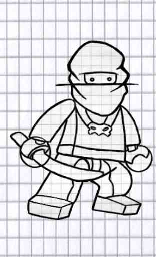 How to draw lego ninja 3