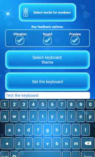 Neon Blue Keyboard with Emojis 1