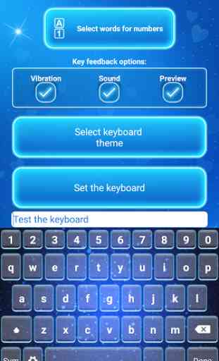 Neon Blue Keyboard with Emojis 2