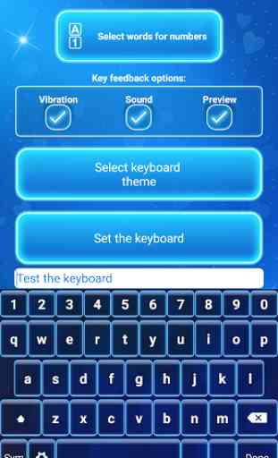 Neon Blue Keyboard with Emojis 3