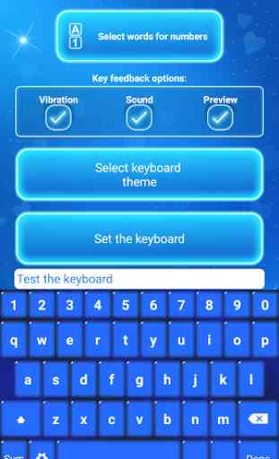 Neon Blue Keyboard with Emojis 4