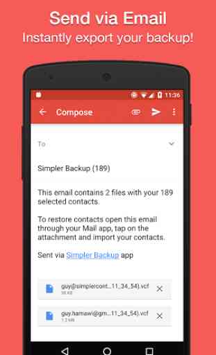 Simpler Contacts Backup 2