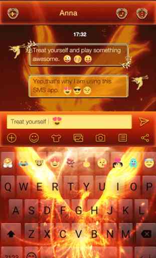 Gold Phoenix Emoji Keyboard 3