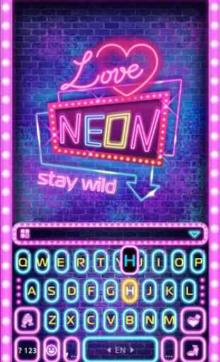 Neon Emoji Kika Keyboard Theme 1