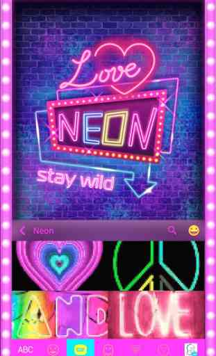 Neon Emoji Kika Keyboard Theme 3