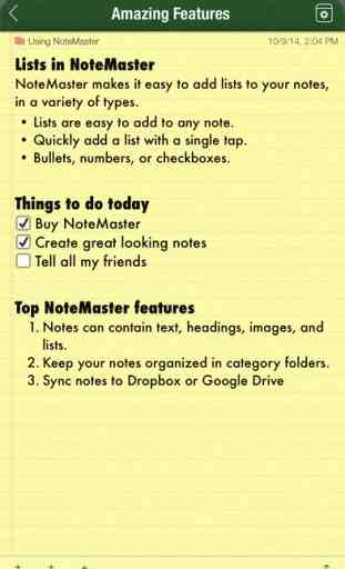 NoteMaster - Amazing notes synced with Dropbox or Google Drive 2
