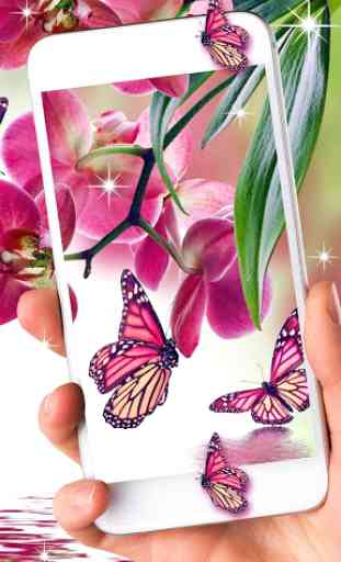 Pink Butterfly Live Wallpaper 1