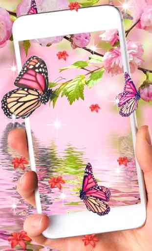 Pink Butterfly Live Wallpaper 2