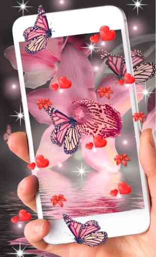 Pink Butterfly Live Wallpaper 3