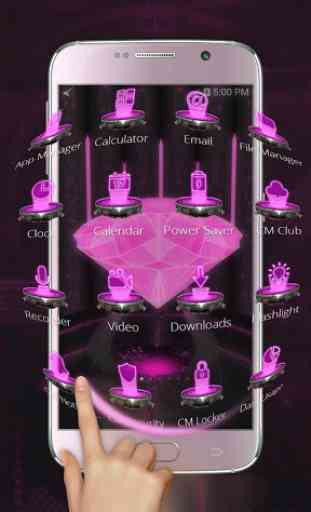 Pink Diamond Love 3D Theme 2