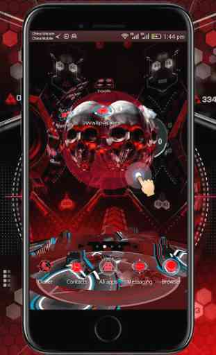 Red Blood Skull 3D Theme 2