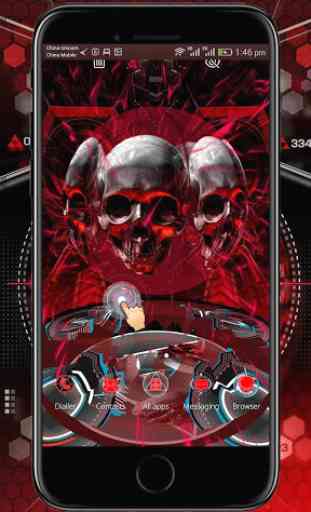 Red Blood Skull 3D Theme 3
