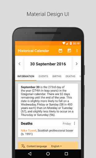 Historical Calendar (Android) image 1