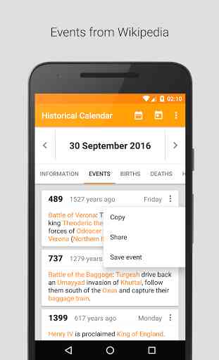 Historical Calendar (Android) image 3