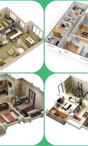 3D Simple House Plan 3