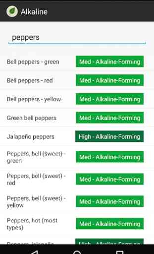 Alkaline Diet - Food Search 2