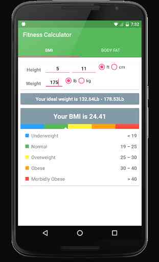 BMI & Body Fat Calculator 1