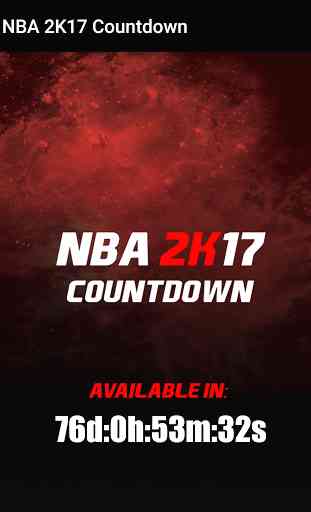 Countdown for NBA 2K17 2