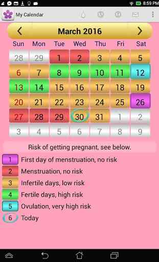 Fertility and Period Calendar 1
