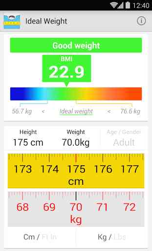 Ideal Weight, BMI Calculator 1