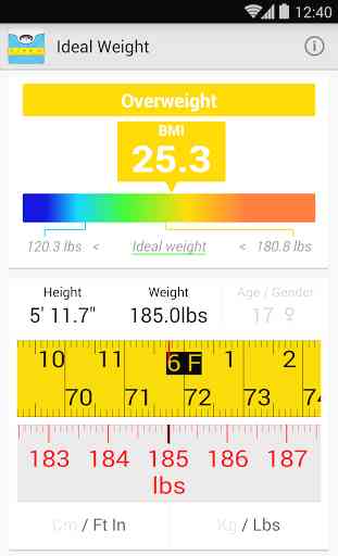 Ideal Weight, BMI Calculator 2