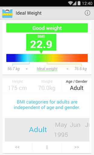 Ideal Weight, BMI Calculator 3