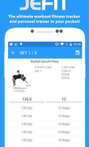 JEFIT Workout Tracker Gym Log 1