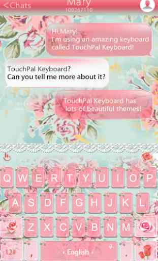 Pink Flower Keyboard Theme 2