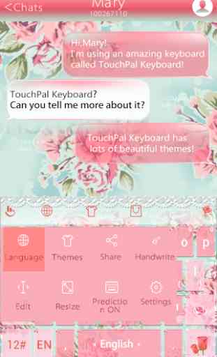 Pink Flower Keyboard Theme 3