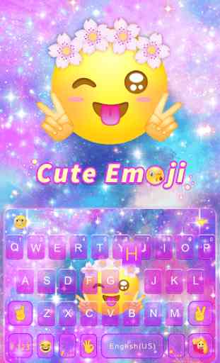 Cute Emoji Kika Keyboard Theme 1