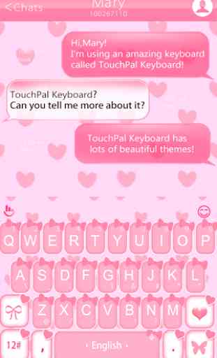 Cute Pink Bow Keyboard Theme 2