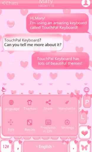 Cute Pink Bow Keyboard Theme 3