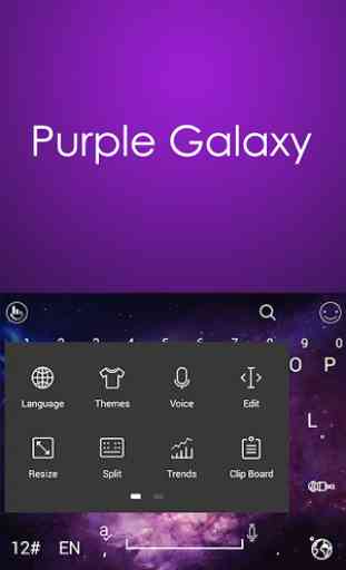 Purple Galaxy Keyboard Theme 3