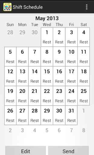 Shift Calendar (since 2013) 1