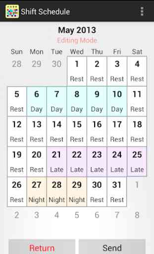 Shift Calendar (since 2013) 2