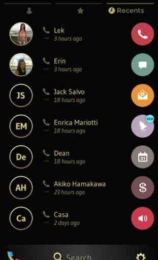 Black Gold Contacts & Dialer 4