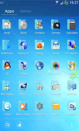 Blue Windows 7 GoLauncher Free 2