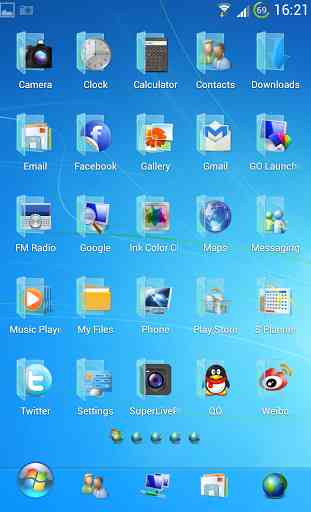 Blue Windows 7 GoLauncher Free 3
