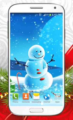 Cute Snowman Live Wallpaper HD 4