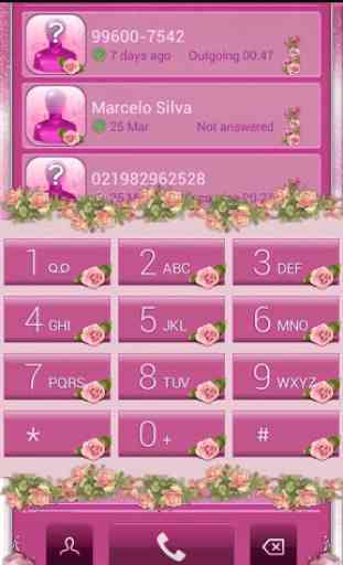 exDialer Pink Roses Theme 1
