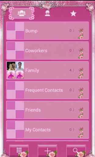 exDialer Pink Roses Theme 2