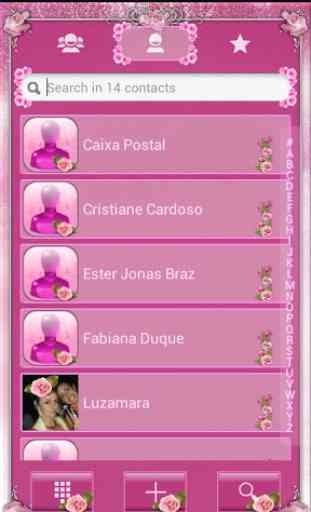 exDialer Pink Roses Theme 3