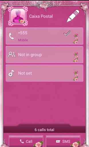 exDialer Pink Roses Theme 4
