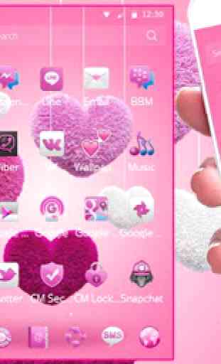 Fluffy love Theme Pink heart 2