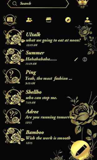 (FREE) GO SMS GOLD ROSE THEME 2