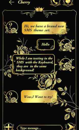 (FREE) GO SMS GOLD ROSE THEME 3