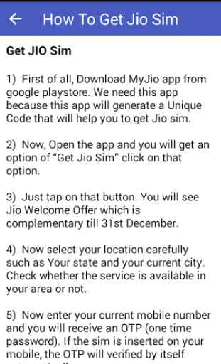 Free Jio SIM & Plan Details 1