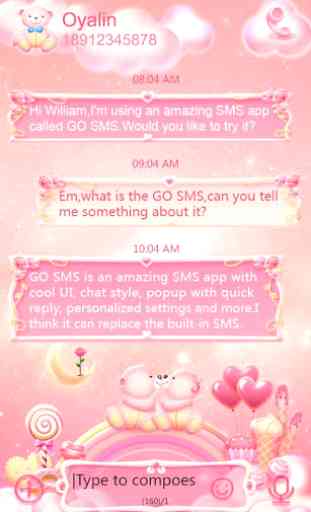 GO SMS Pro Bear Lovers Theme 1